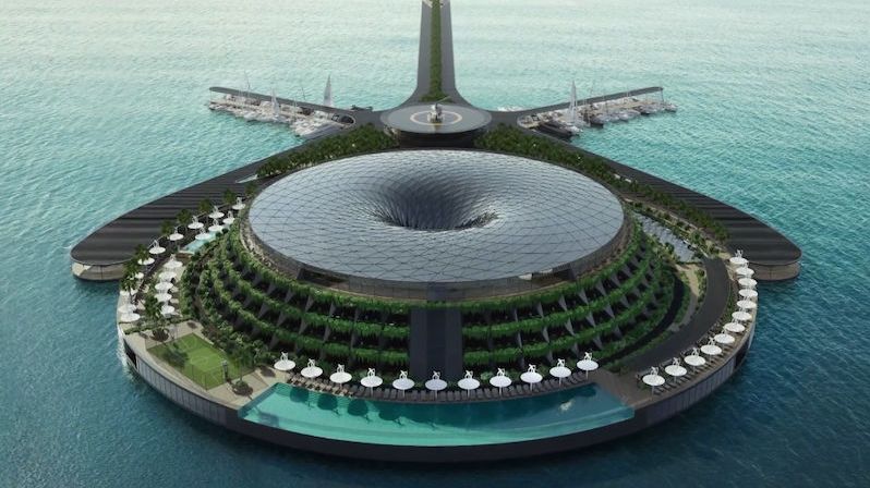 V Kataru má vyrůst ekologický plovoucí hotel. Bude se i otáčet